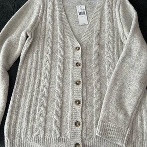 Tommy Hilfiger Heather Gray Cable Knit Cardigan